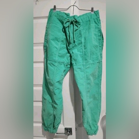 Green Corduroy Angelo Mid-Rise Joggers - Picture 2 of 2